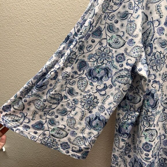 J. Jill Blue and White Floral Blouse - Picture 5 of 5